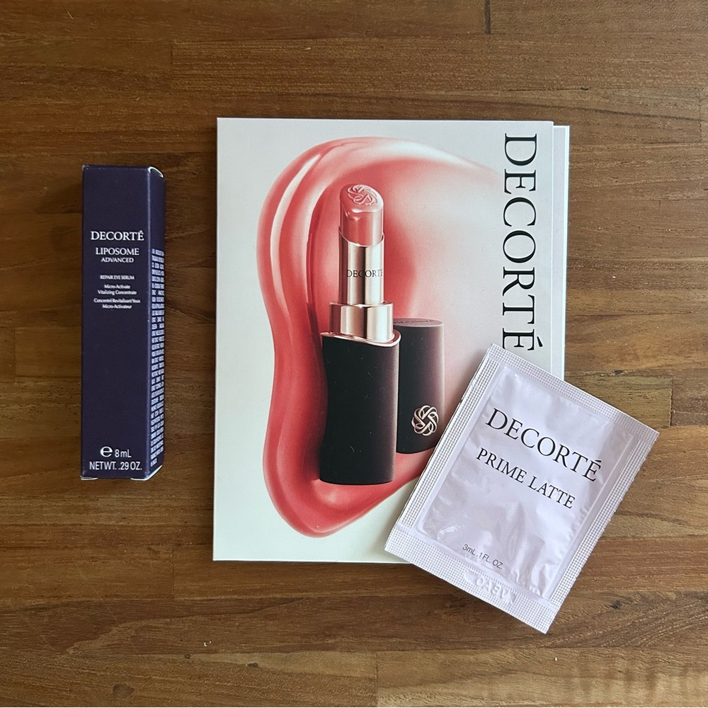 Liposome Eye Serum, Rouge and Prime Latte Samples